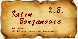 Kalin Borzanović vizit kartica